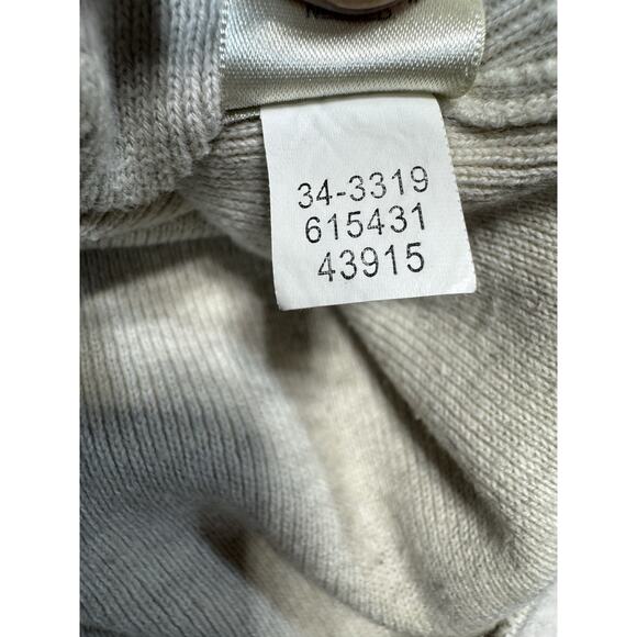 VTG J Jill Rib Knit V-Neck Sweater L Made In Hong Kong Minimalist Cream Pullover - Picture 5 of 10